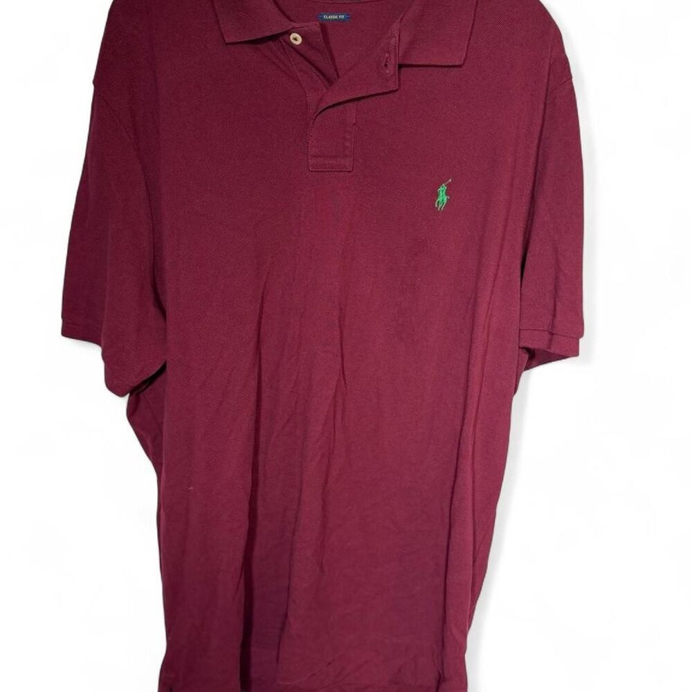 Polo-ralph-lauren Men's Burgundy and Red Polo-shirts